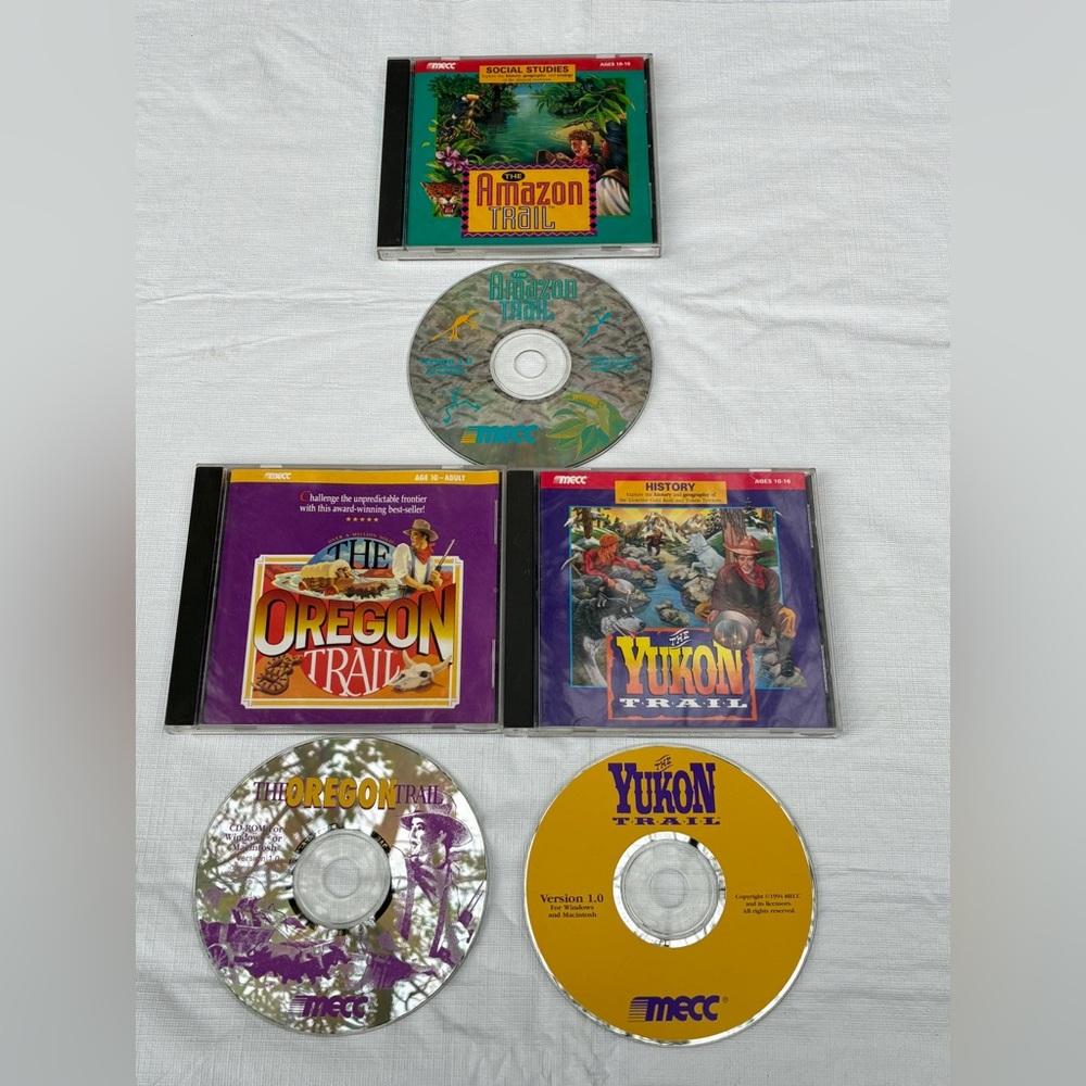 The Oregon, Amazon & Yukon Trail Lot (PC CD-ROM MECC) For Windows / Mac